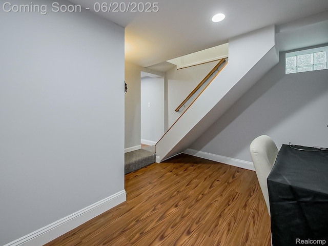1036 Ferris Ave, Berkley, MI 48067 - office area with wood finished floors and recessed lighting