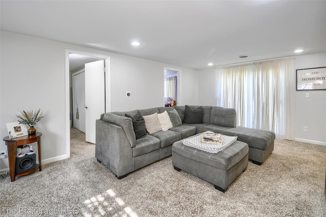 4462 Dye Rd, Swartz Creek, MI 48473 - carpeted living room with recessed lighting and baseboards