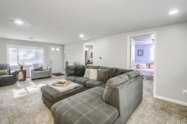 4462 Dye Rd, Swartz Creek, MI 48473 - living area featuring carpet floors and recessed lighting
