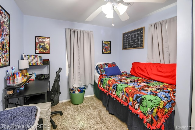 4462 Dye Rd, Swartz Creek, MI 48473 - carpeted bedroom featuring ceiling fan and an office area