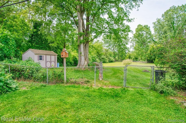 5320 Leland St, Brighton, MI 48116 - view of yard with a storage shed and a gate