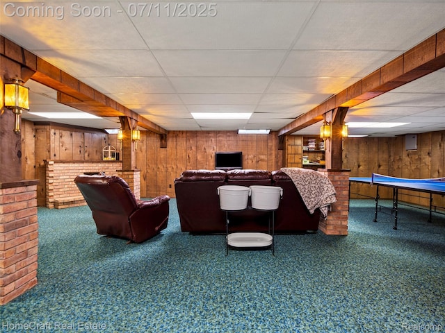 7363 Provincial Rd, Canton, MI 48187 - playroom featuring wooden walls and a paneled ceiling
