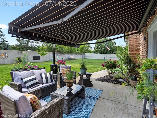 7363 Provincial Rd, Canton, MI 48187 - fenced backyard featuring outdoor lounge area and a patio