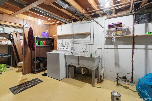 927 Piper Dr, Saginaw, MI 48604 - unfinished basement featuring washer / clothes dryer