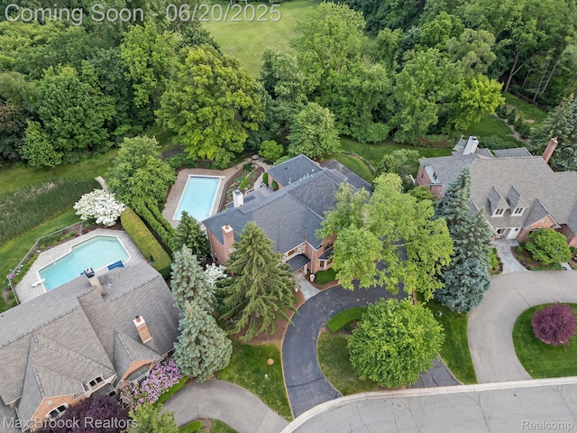 4331 Spruce Hill Ln, Birmingham, MI 48301 - bird's eye view of a pool