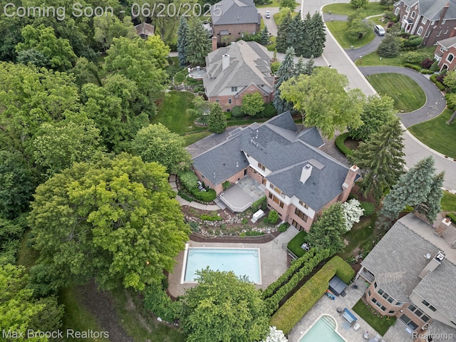 4331 Spruce Hill Ln, Birmingham, MI 48301 - aerial perspective of suburban area featuring a pool