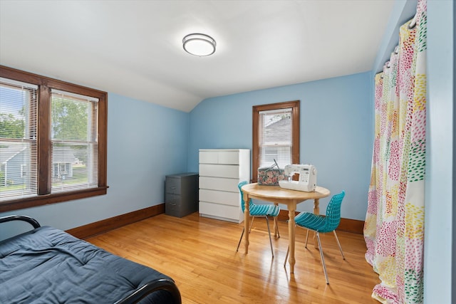 238 E E Main St, Milan, MI 48160 - bedroom featuring multiple windows, light wood-style floors, and lofted ceiling
