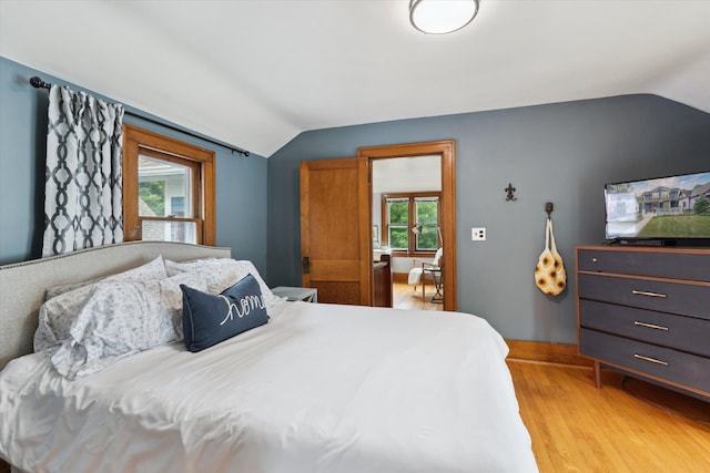 238 E E Main St, Milan, MI 48160 - bedroom featuring lofted ceiling and light wood-style floors