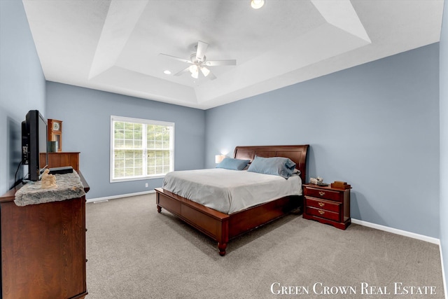 5173 Olsen Springs Ct Unit 13, Wyoming, MI 49509 - carpeted bedroom with a raised ceiling, recessed lighting, and ceiling fan