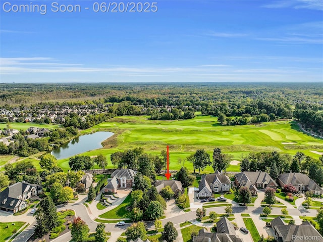 5007 Rockaway Ln, Clarkston, MI 48348 - aerial view of residential area featuring a nearby body of water and a local golf course