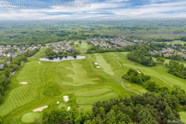 5007 Rockaway Ln, Clarkston, MI 48348 - aerial perspective of suburban area with a large body of water and a local golf course