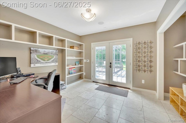 240 Red Oak Ln, Rochester Hills, MI 48307 - office with french doors and built in features