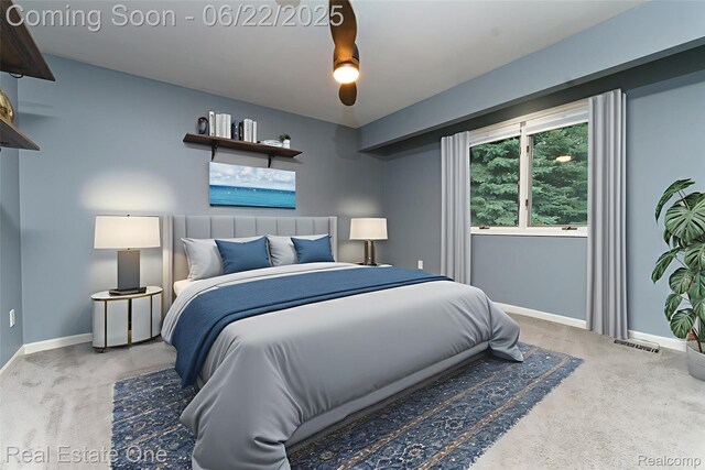 5258 Hidden Pines Dr, Brighton, MI 48116 - bedroom with carpet floors and a ceiling fan
