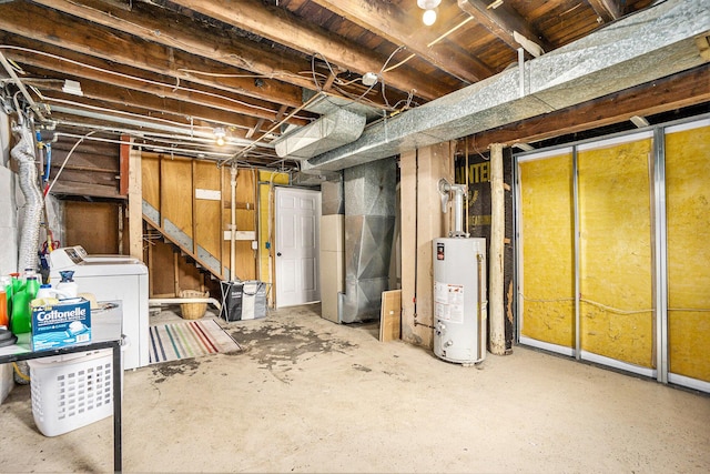 59 Dunning Ave, Battle Creek, MI 49037 - unfinished below grade area with water heater, washer and dryer, and heating unit