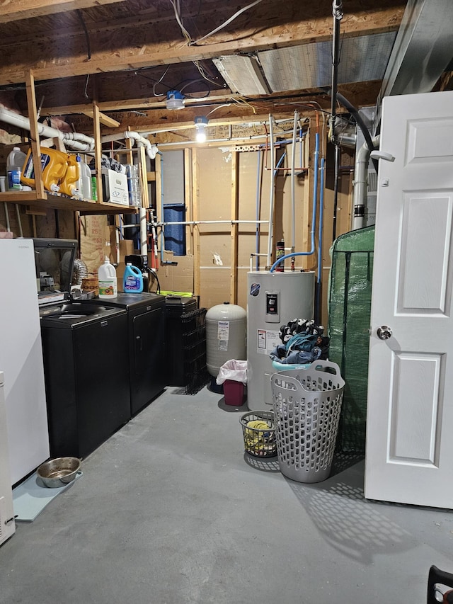 16304 Trent Ridge Dr, Cedar Springs, MI 49319 - unfinished below grade area with electric water heater, washer and clothes dryer, and a water pressure tank