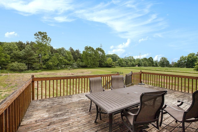2250 Peters Rd, Ann Arbor, MI 48103 - deck with a lawn, view of scattered trees, and outdoor dining space