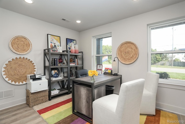 2133 Evergreen Ln Unit 28, Ann Arbor, MI 48103 - office area featuring healthy amount of natural light, wood finished floors, and recessed lighting