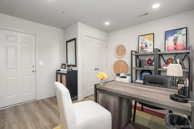2133 Evergreen Ln Unit 28, Ann Arbor, MI 48103 - home office with wood finished floors and recessed lighting