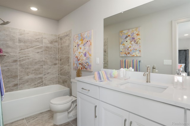 2133 Evergreen Ln Unit 28, Ann Arbor, MI 48103 - full bathroom with vanity, shower / bath combination, and recessed lighting