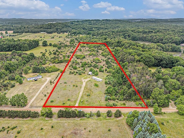 1715 S 48th Ave, Shelby, MI 49455 - aerial view of sparsely populated area featuring property parcel outlined