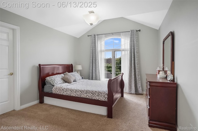 48392 Binghampton Dr, Northville, MI 48168 - carpeted bedroom featuring vaulted ceiling and baseboards
