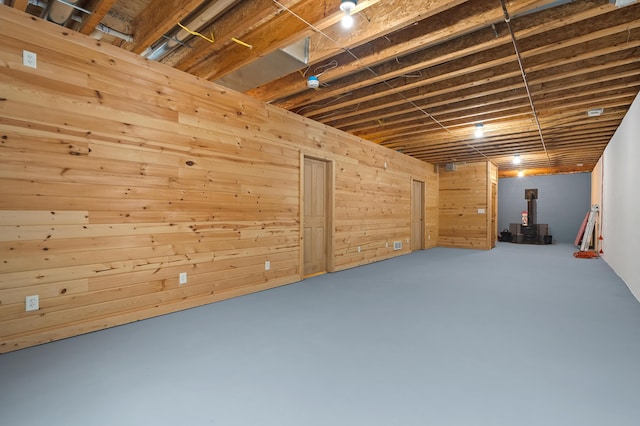 14244 36th St, Gobles, MI 49055 - unfinished below grade area with wooden walls