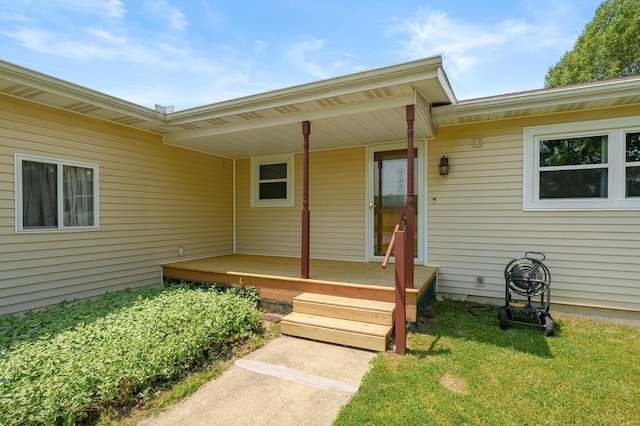 14244 36th St, Gobles, MI 49055 - view of exterior entry with a yard