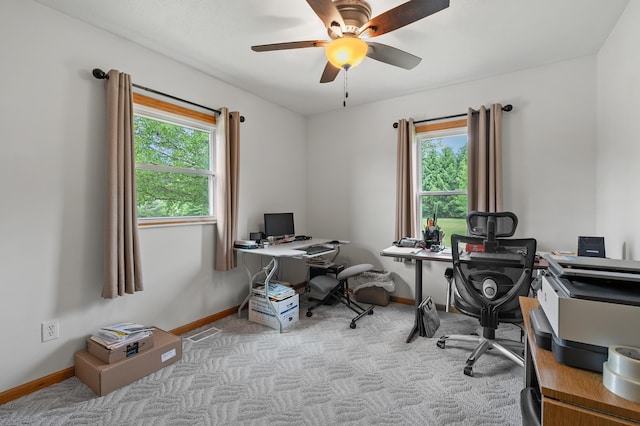 14244 36th St, Gobles, MI 49055 - office space featuring a ceiling fan and carpet