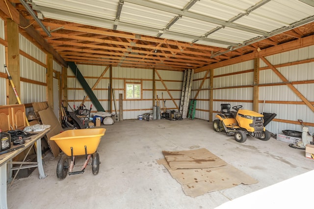 14244 36th St, Gobles, MI 49055 - garage featuring metal wall