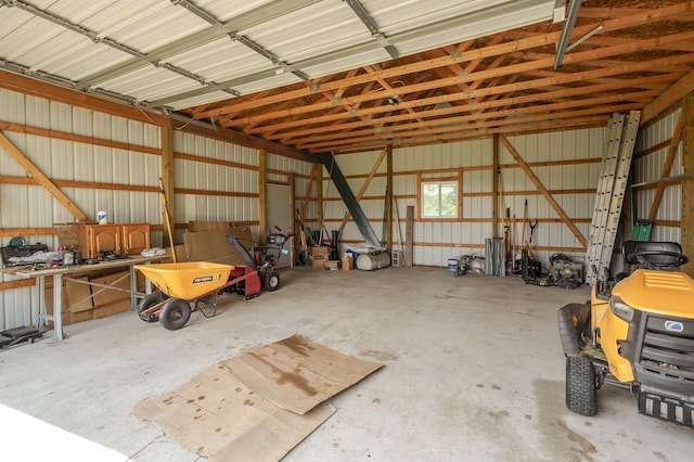 14244 36th St, Gobles, MI 49055 - garage with metal wall