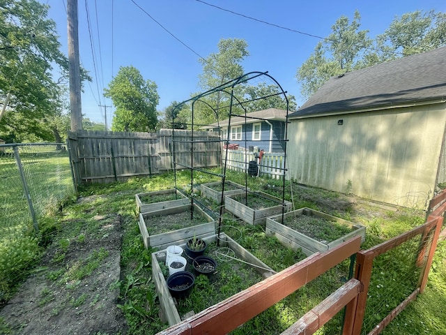 408 Wilkinson St, Chelsea, MI 48118 - fenced backyard featuring a vegetable garden