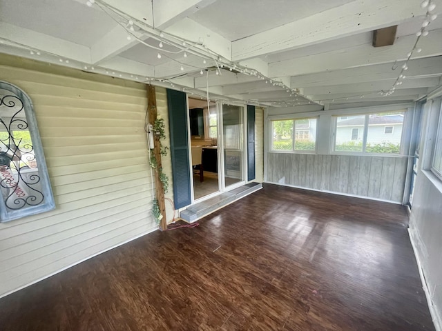 408 Wilkinson St, Chelsea, MI 48118 - unfurnished sunroom featuring beam ceiling