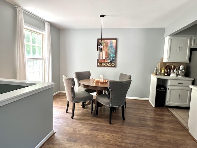 3676 Brentwood St Unit 30, Norton Shores, MI 49441 - dining space with dark wood finished floors and baseboards