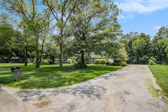 27569 Hawthorne Rd, Sturgis, MI 49091 - view of front of property with a front yard and gravel driveway