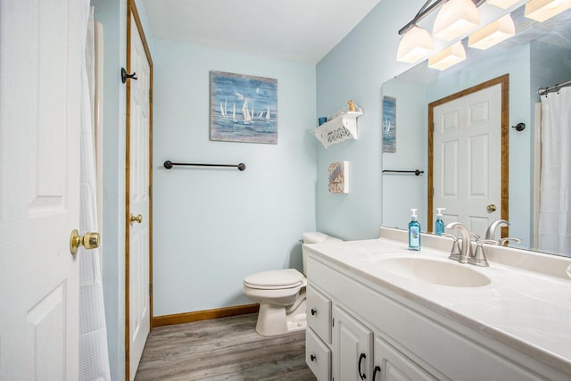 27569 Hawthorne Rd, Sturgis, MI 49091 - bathroom featuring vanity, wood finished floors, and curtained shower