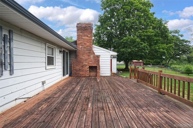 1348 Tull Dr, Waterford, MI 48327 - wooden terrace with a lawn