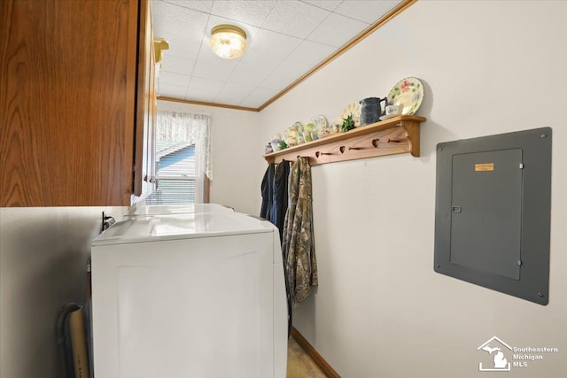 4162 9th St, Newport, MI 48166 - washroom with electric panel and crown molding