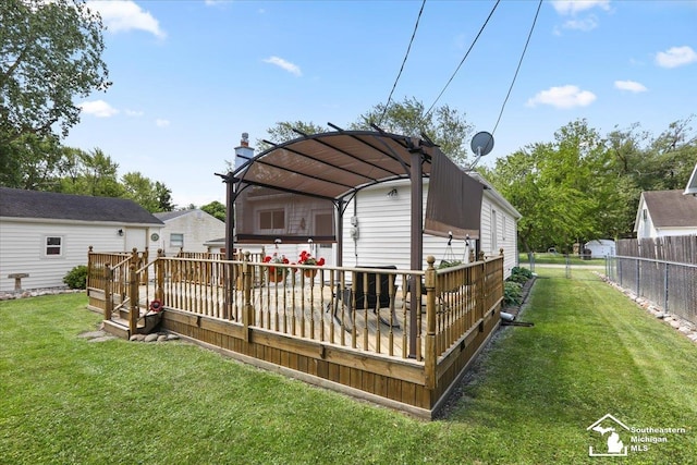 4162 9th St, Newport, MI 48166 - back of house with a deck