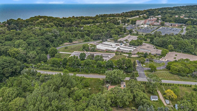 584 Benson Rd, Benton Harbor, MI 49022 - aerial overview of property's location featuring a heavily wooded area