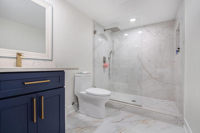 584 Benson Rd, Benton Harbor, MI 49022 - bathroom with a marble finish shower, vanity, and marble finish flooring