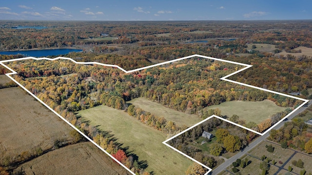 2347 W W Dowling Rd, Delton, MI 49046 - view of property location with property boundaries highlighted and a forest