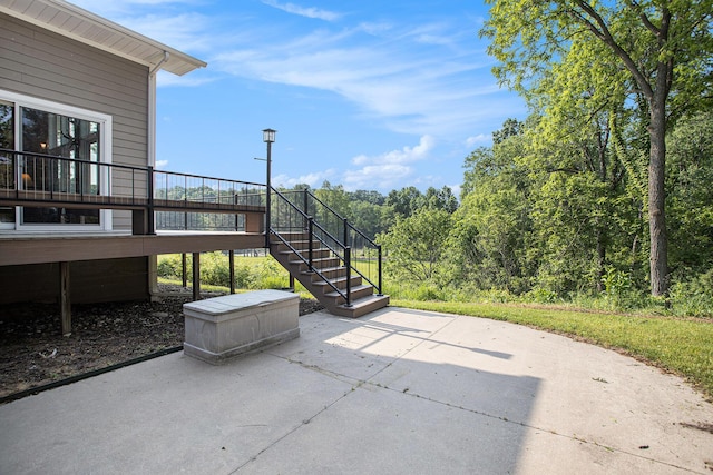 2347 W W Dowling Rd, Delton, MI 49046 - view of patio / terrace with stairs and a wooden deck