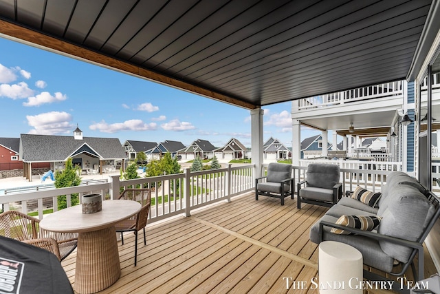806 S Lake St, Whitehall, MI 49461 - wooden terrace with a residential view