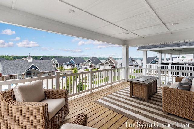 806 S Lake St, Whitehall, MI 49461 - wooden terrace featuring a residential view