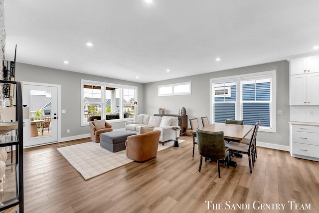806 S Lake St, Whitehall, MI 49461 - living room with light wood-type flooring and recessed lighting