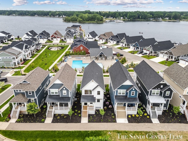 806 S Lake St, Whitehall, MI 49461 - aerial perspective of suburban area featuring a nearby body of water