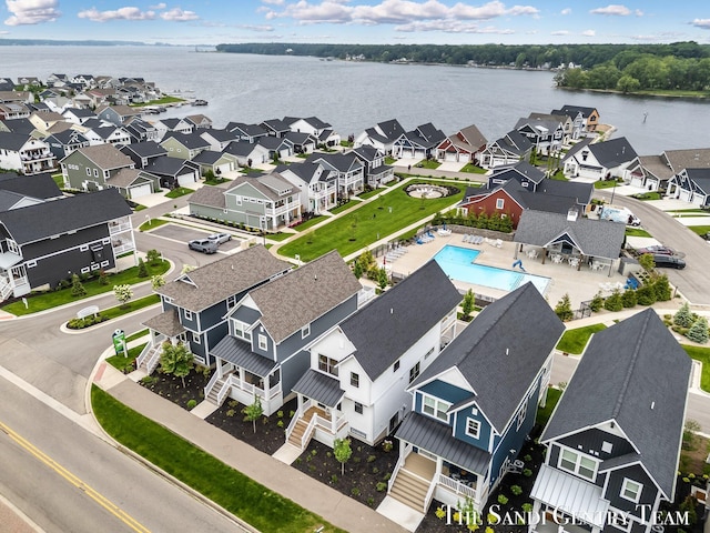 806 S Lake St, Whitehall, MI 49461 - aerial view of residential area with a nearby body of water and a pool area