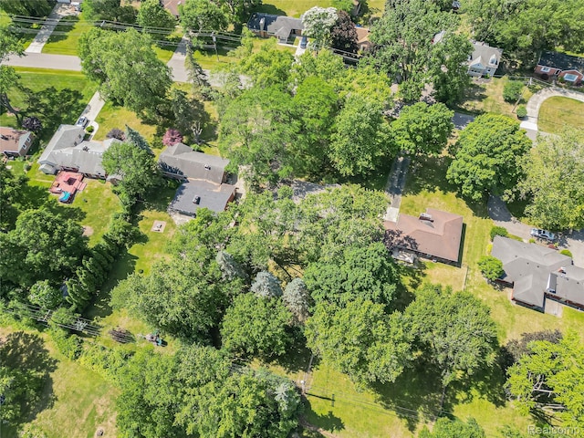 23740 Lee Baker Dr, Southfield, MI 48075 - aerial view of residential area featuring a tree filled landscape