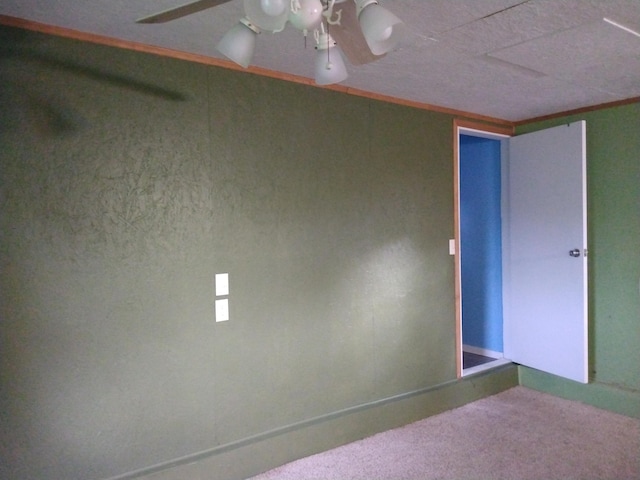 1830 Ferry St, Niles, MI 49120 - bedroom featuring carpet flooring, a ceiling fan, and crown molding