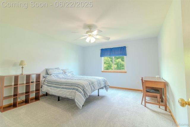 15980 Monterey St, Southgate, MI 48195 - carpeted bedroom with baseboards and a ceiling fan